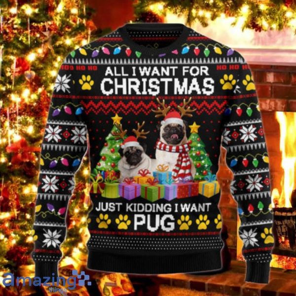 Womens pug christmas clearance sweater