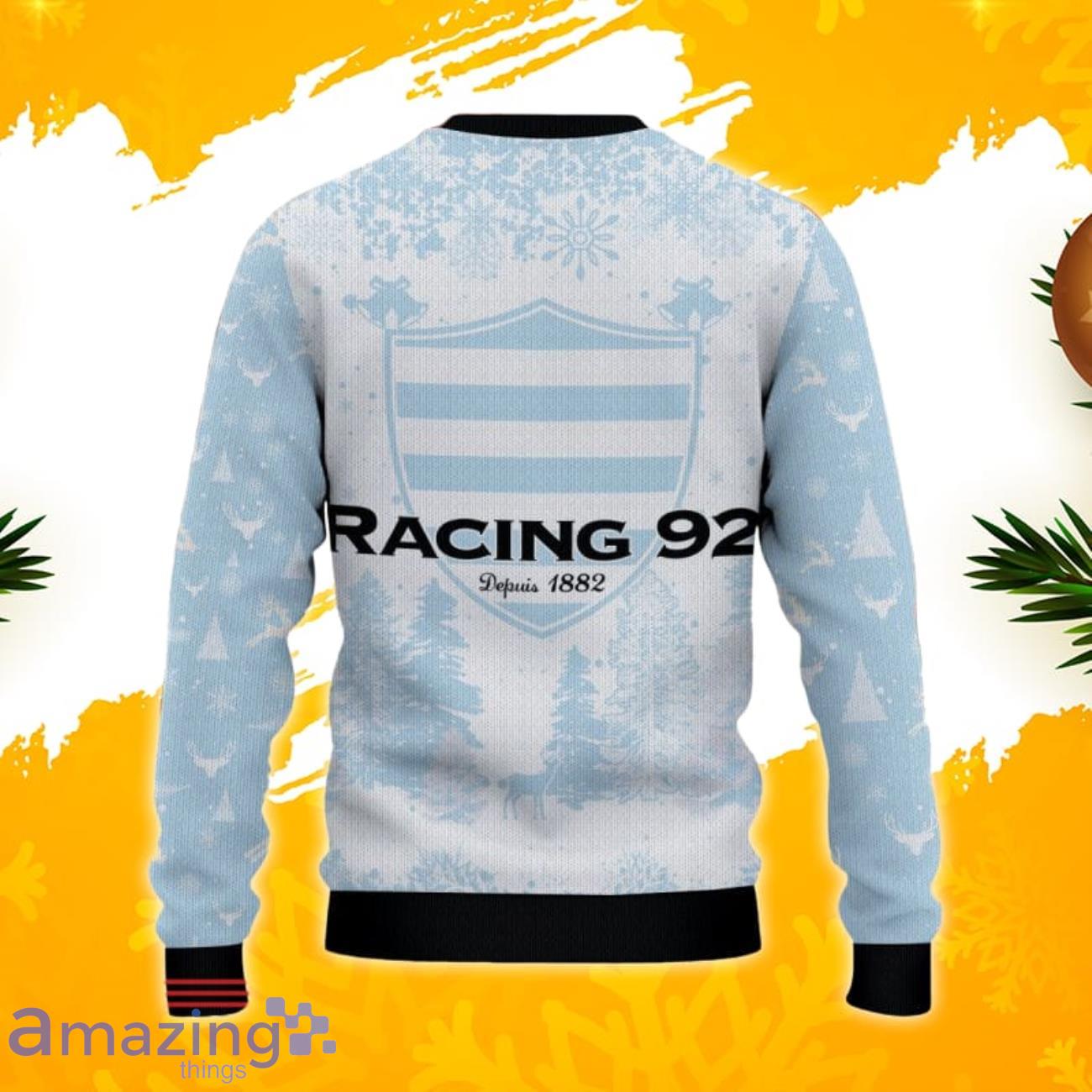 Racing 92 Ugly Christmas Sweater, Xmas Gift Ideas 2023 For Fans image Racing 92 Ugly Christmas Sweater, Xmas Gift Ideas 2023 For Fans Product Photo 3