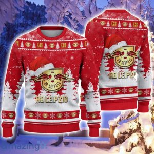 RB Leipzig Logo Wearing Santa Hat Ugly Christmas Sweater Christmas Gift 3D Sweater Product Photo 1