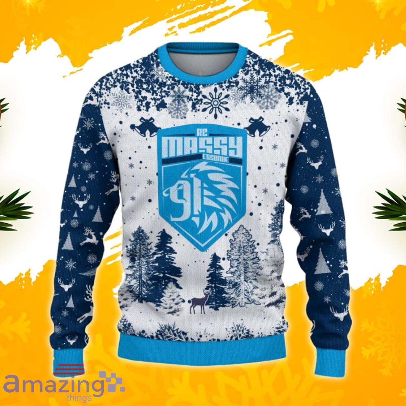 RC Massy Essonne Ugly Christmas Sweater, Xmas Gift Ideas 2023 For Fans image RC Massy Essonne Ugly Christmas Sweater, Xmas Gift Ideas 2023 For Fans Product Photo 2