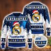 Real Madrid Logo Wearing Santa Hat 3D Ugly Christmas Sweater Christmas Gift Men And Women 2023 Sweater