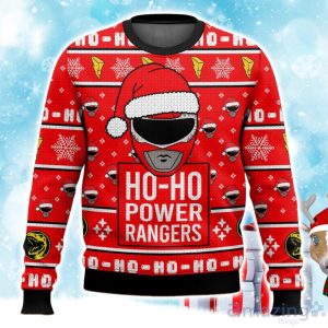 Red Ranger Ho-Ho Power Rangers Ugly Christmas Sweater Product Photo 1