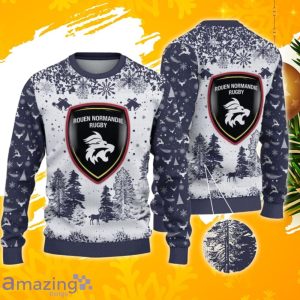 Rouen Normandie Rugby Ugly Christmas Sweater, Xmas Gift Ideas 2023 For Fans Product Photo 1