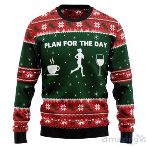 Running Plan For The Day Ugly Christmas Sweater For Men & Women Product Photo 1