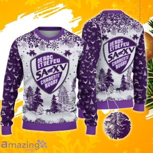 SA XV Charente Ugly Christmas Sweater, Xmas Gift Ideas 2023 For Fans Product Photo 1