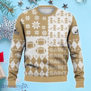 Saints Ugly Sweater Christmas, Retro Football American Sweatshirt Pattern 3D For Fans Product Photo 2