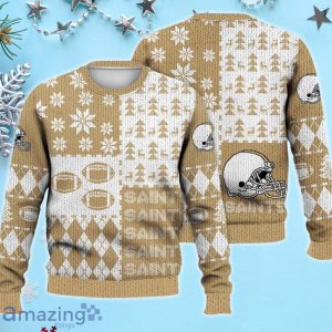 Saints Ugly Sweater Christmas, Retro Football American Sweatshirt Pattern 3D For Fans Product Photo 1