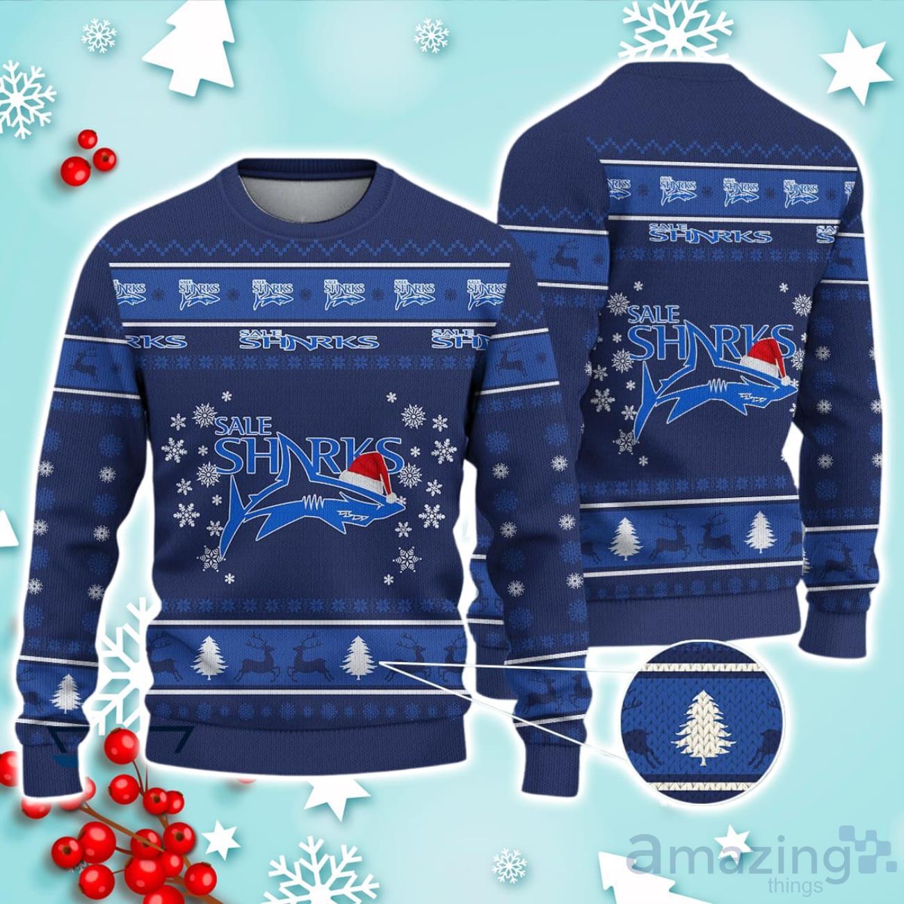 Sale Sharks Ugly Christmas Sweater Ideal Gift For Fans image Sale Sharks Ugly Christmas Sweater Ideal Gift For Fans Product Photo 1