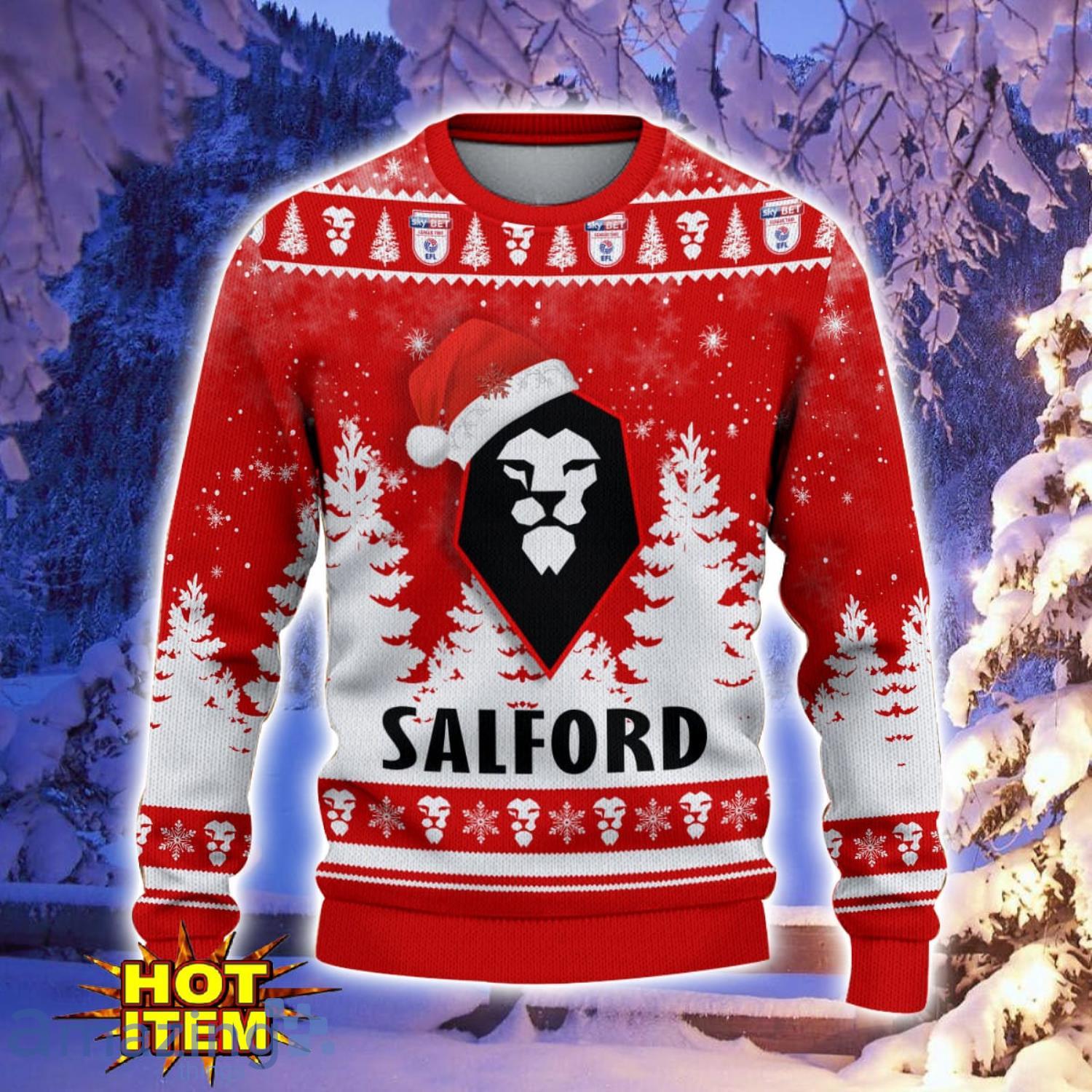 Salford City Ugly Christmas Sweater Holiday Gift Ideas For Sport Fans image Salford City Ugly Christmas Sweater Holiday Gift Ideas For Sport Fans Product Photo 2