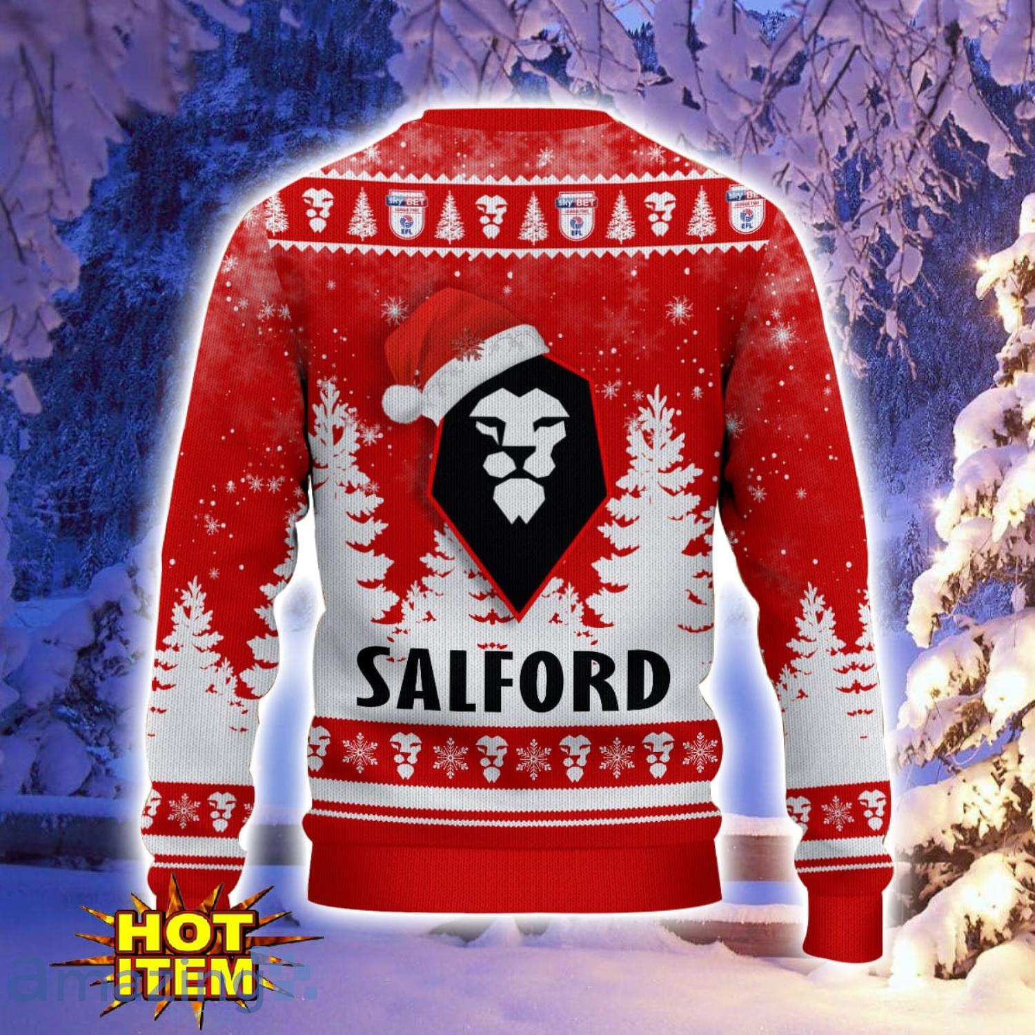 Salford City Ugly Christmas Sweater Holiday Gift Ideas For Sport Fans image Salford City Ugly Christmas Sweater Holiday Gift Ideas For Sport Fans Product Photo 3