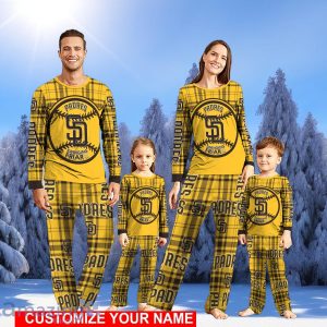 San Diego Padres Pajamas Personalized NameChristmas Pajamas For FamilyChristmas Gift Product Photo 1