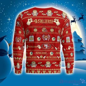 San Francisco 49ers Pumpkin Halloween Spooky Ghost Pattern Funny 3D Sweater Men And Women Gift Product Photo 1
