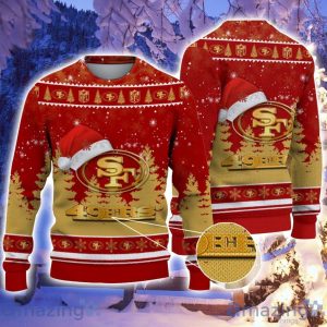 San Francisco 49ers Santa Hat Pattern Ugly Christmas Sweater For Men And Women Product Photo 1