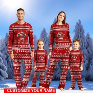 San Francisco 49ers Team Pajamas Set Christmas Gift For Family Holiday Gift Personalized Name Product Photo 1