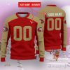 San Francisco 49ers Ugly Sweater Custom Name And Number Hot Design For Christmas Gift