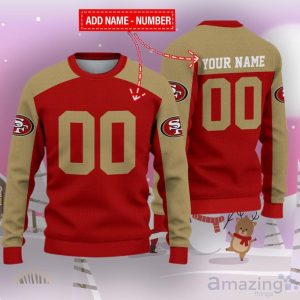 San Francisco 49ers Ugly Sweater Custom Name And Number Hot Design For Christmas Gift Product Photo 1