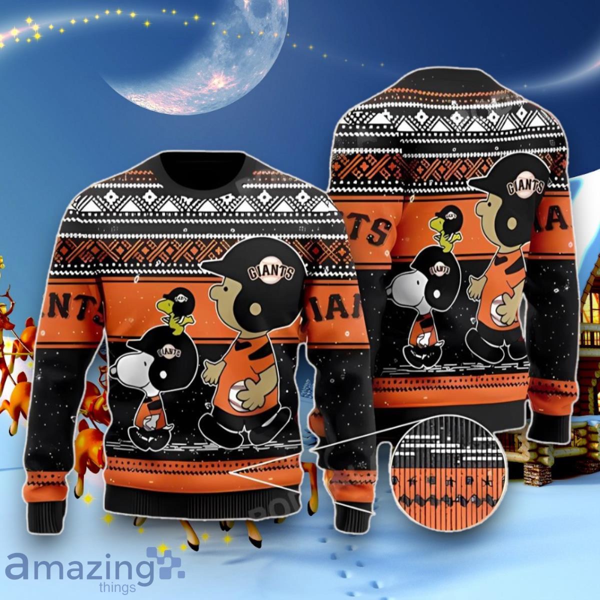 San Francisco Giants MLB Fan, Snoopy Lover Ugly Christmas Sweater Special Gift image San Francisco Giants MLB Fan, Snoopy Lover Ugly Christmas Sweater Special Gift Product Photo 1
