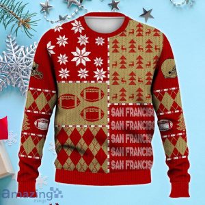 San Francisco Ugly Sweater Christmas, Retro Football American Sweatshirt Pattern 3D For Fans Product Photo 2