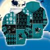 San Jose Sharks 3D Hooodie Ugly Sweatshirt Christmas Pattern Ice Hockey NHL Fans