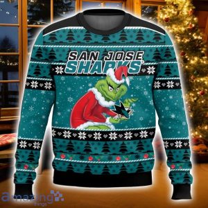 San Jose Sharks Grinch Ugly Christmas Sweater Christmas Gift For Sport Fans Product Photo 1