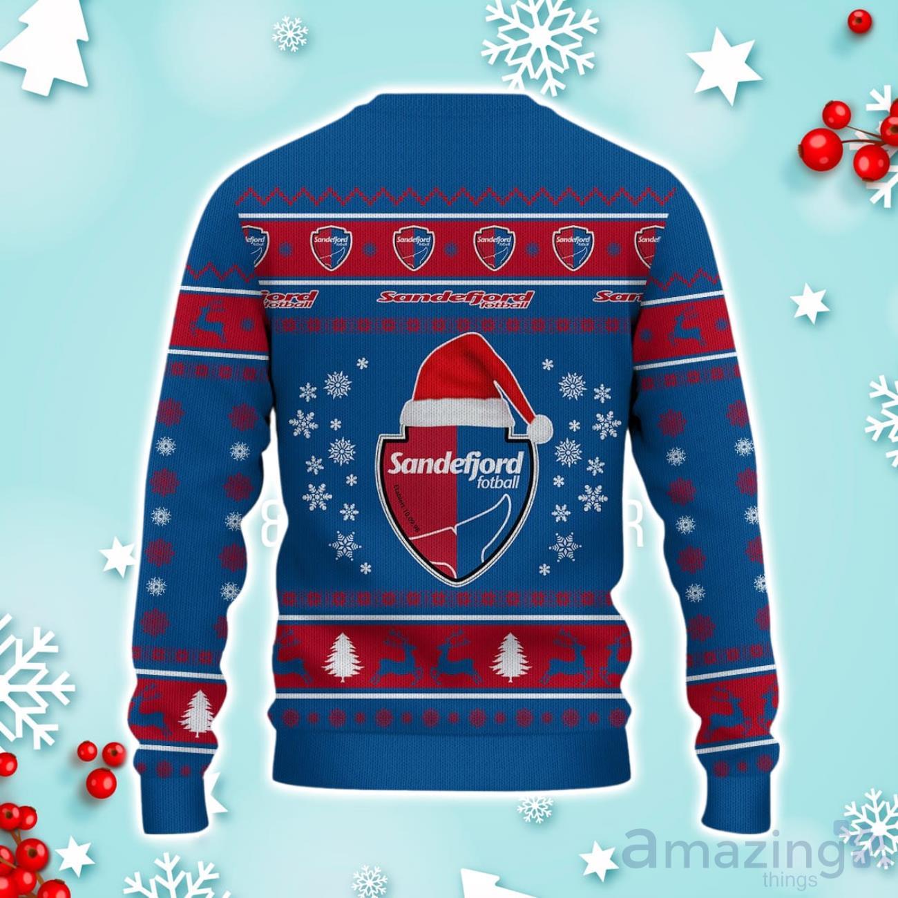 Sandefjord Fotball Ugly Christmas Sweater Ideal Gift For Fans image Sandefjord Fotball Ugly Christmas Sweater Ideal Gift For Fans Product Photo 3