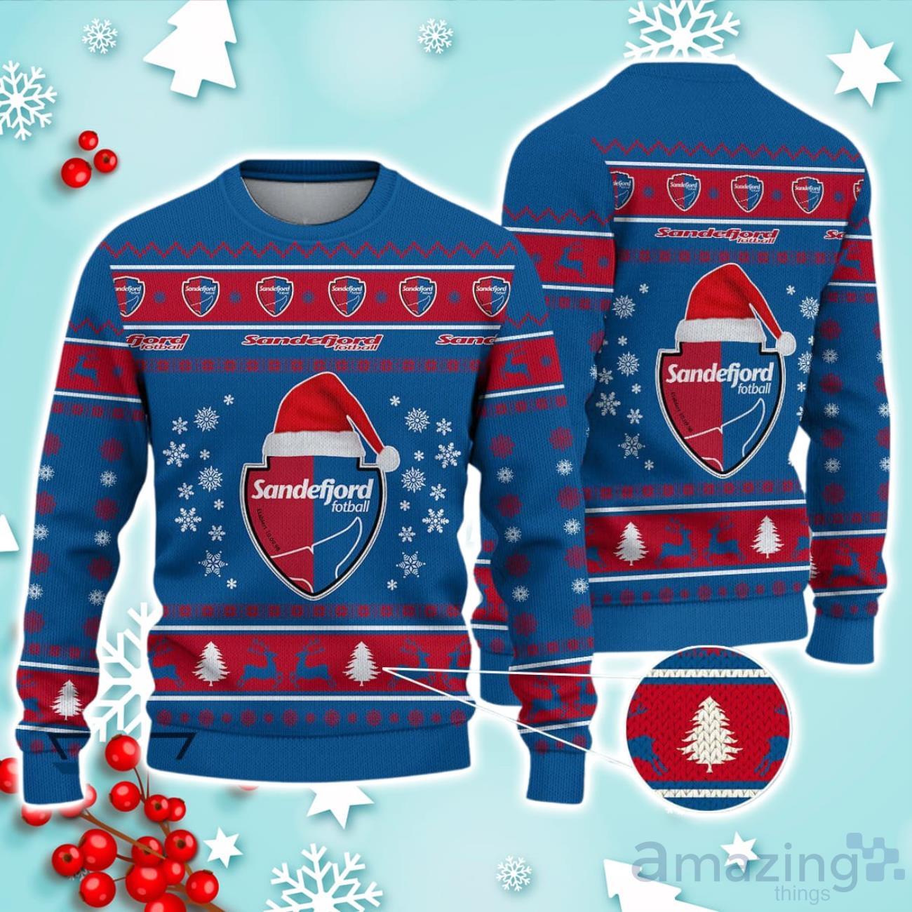 Sandefjord Fotball Ugly Christmas Sweater Ideal Gift For Fans image Sandefjord Fotball Ugly Christmas Sweater Ideal Gift For Fans Product Photo 1