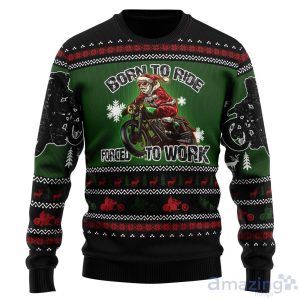 Santa Born To Ride Ugly Christmas Sweater For Men & Women Product Photo 1