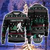 Sasquatch Silhouette Squatching Through The Snow 3D Ugly Christmas Sweater