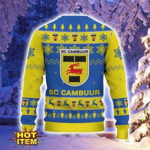 SC Cambuur 3D Sweater Gift For Sport Fans Snowflake Pattern Ugly Christmas Sweater Product Photo 3