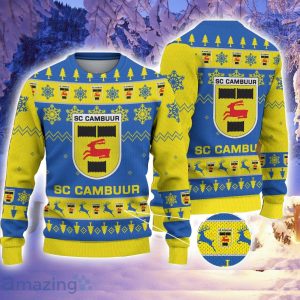 SC Cambuur 3D Sweater Gift For Sport Fans Snowflake Pattern Ugly Christmas Sweater Product Photo 1
