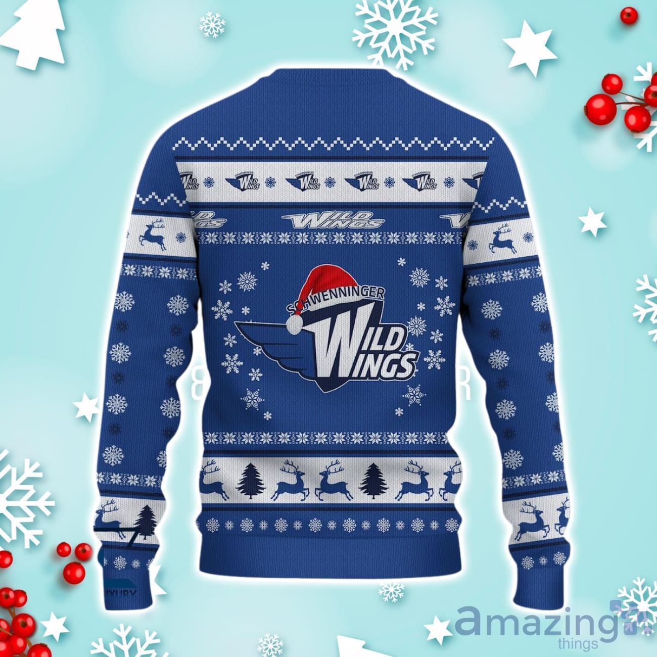 Schwenninger Wild Wings Ugly Christmas Sweater Ideal Gift For Fans image Schwenninger Wild Wings Ugly Christmas Sweater Ideal Gift For Fans Product Photo 3