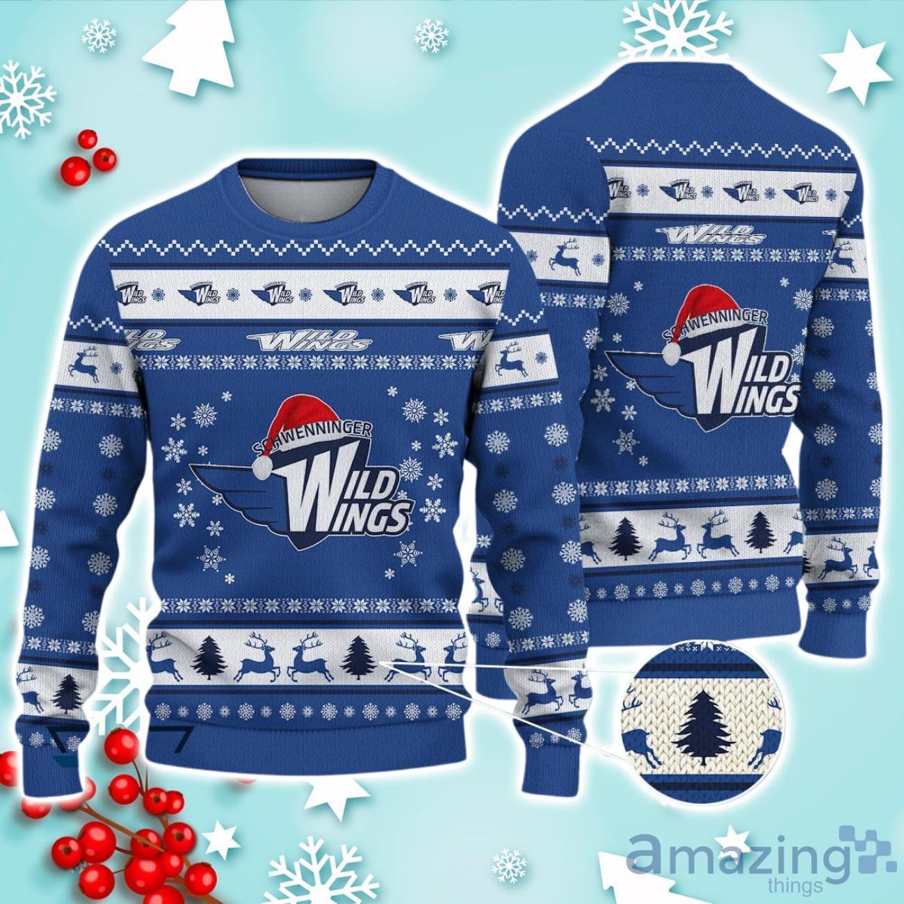Schwenninger Wild Wings Ugly Christmas Sweater Ideal Gift For Fans image Schwenninger Wild Wings Ugly Christmas Sweater Ideal Gift For Fans Product Photo 1