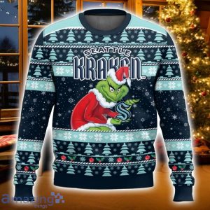 Seattle Kraken Grinch Ugly Christmas Sweater Christmas Gift For Sport Fans Product Photo 1