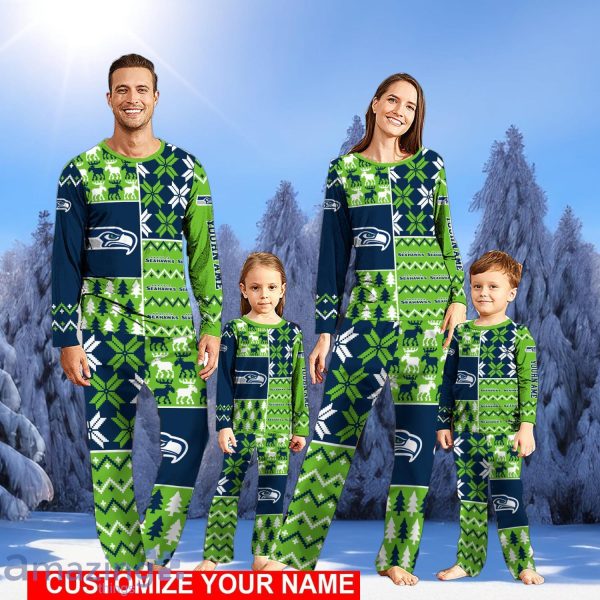 Seattle Seahawks Pajamas Set Cute Gift Custom Name Christmas