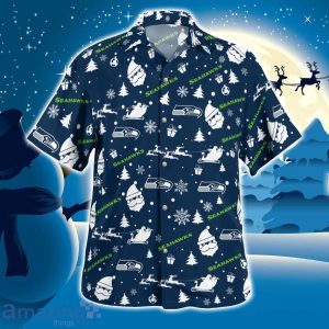 Seattle Seahawks Santa Claus Christmas Pattern Cute Christmas Gift Hawaiian Shirt Product Photo 3