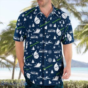 Seattle Seahawks Santa Claus Christmas Pattern Cute Christmas Gift Hawaiian Shirt Product Photo 4