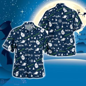 Seattle Seahawks Santa Claus Christmas Pattern Cute Christmas Gift Hawaiian Shirt Product Photo 1
