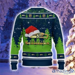 Seattle Seahawks Santa Hat Pattern Ugly Christmas Sweater For Men And Women Product Photo 3