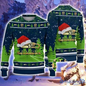 Seattle Seahawks Santa Hat Pattern Ugly Christmas Sweater For Men And Women Product Photo 1