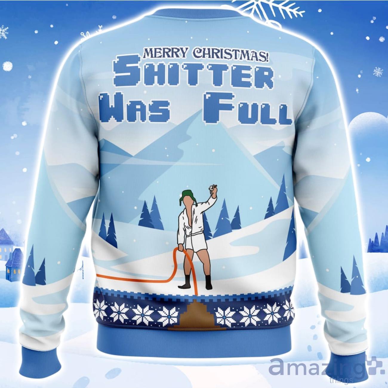 Shitter Was Full National Lampoon’s Christmas Vacation Ugly Christmas Sweater image Shitter Was Full National Lampoon’s Christmas Vacation Ugly Christmas Sweater Product Photo 2