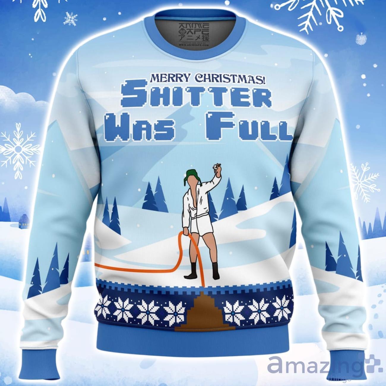 Shitter Was Full National Lampoon’s Christmas Vacation Ugly Christmas Sweater image Shitter Was Full National Lampoon’s Christmas Vacation Ugly Christmas Sweater Product Photo 1