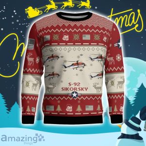 Sikorsky S-92 S92 Aircraft Ugly Christmas Sweater Christmas Gift Veteran 3D Sweater Product Photo 2
