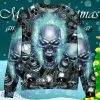 Skull Blue Flame Screaming Ugly Christmas Sweater Gift For Men And Women