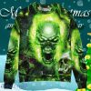 Skull Green Fear No Man Ugly Christmas Sweater Gift For Men And Women