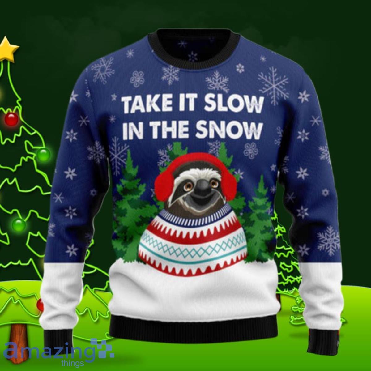 Sloth Take It Slow Ugly Christmas Sweater Best Gifts image Sloth Take It Slow Ugly Christmas Sweater Best Gifts Product Photo 1