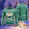 Snorlax Pokemon 3D Ugly Christmas Sweater All is Calm All Bright Snorlax