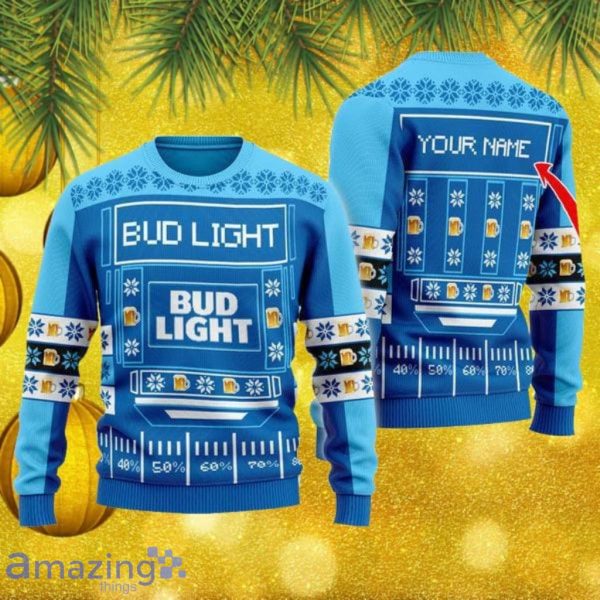 Snowy Bud Light Ugly Knitted Sweater Christmas Gift Product Photo 1