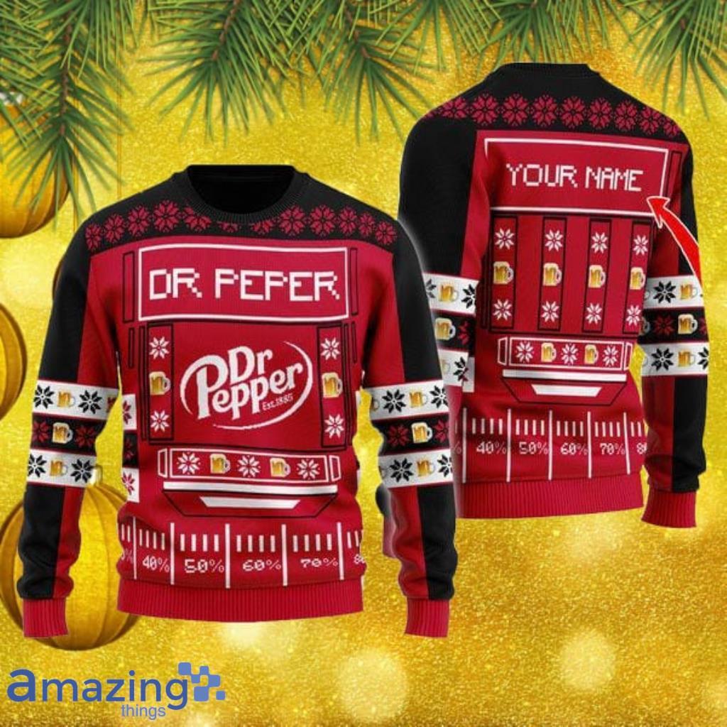 Snowy Dr Pepper Ugly Knitted Sweater Christmas Gift image Snowy Dr Pepper Ugly Knitted Sweater Christmas Gift Product Photo 1