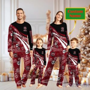 South Carolina Gamecocks Custom Name Christmas Pajamas For Fans Product Photo 1