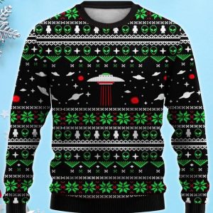 Spaceship 3D Ugly Christmas Sweater, Xmas Gift For Everyone Product Photo 1